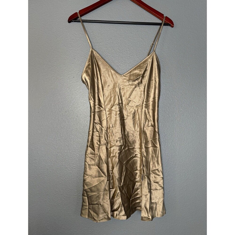 Vintage 2000 Victoria’s Secret 100% Silk Slip Dress M Champagne Y2K